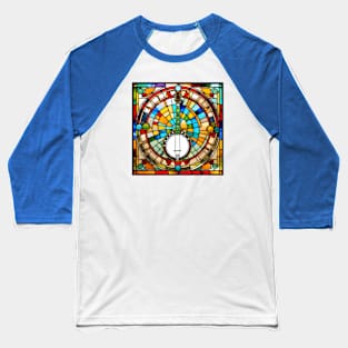 Rainbow Banjo Stained Glass Baseball T-Shirt
